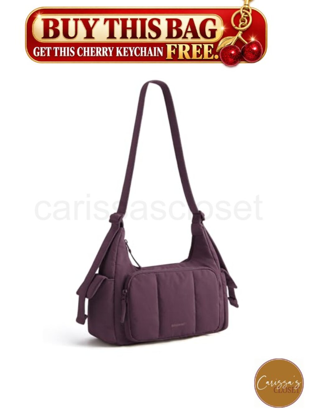 ✨BAGSMART Crossbody Hobo Bag Small Puffer Everyday Purse Adjustable Strap